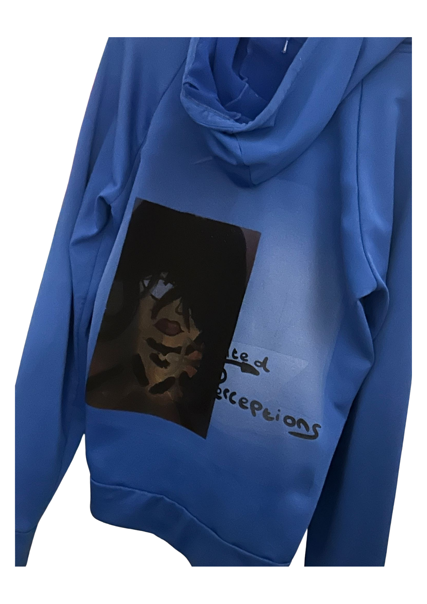 Blue printed hoodie