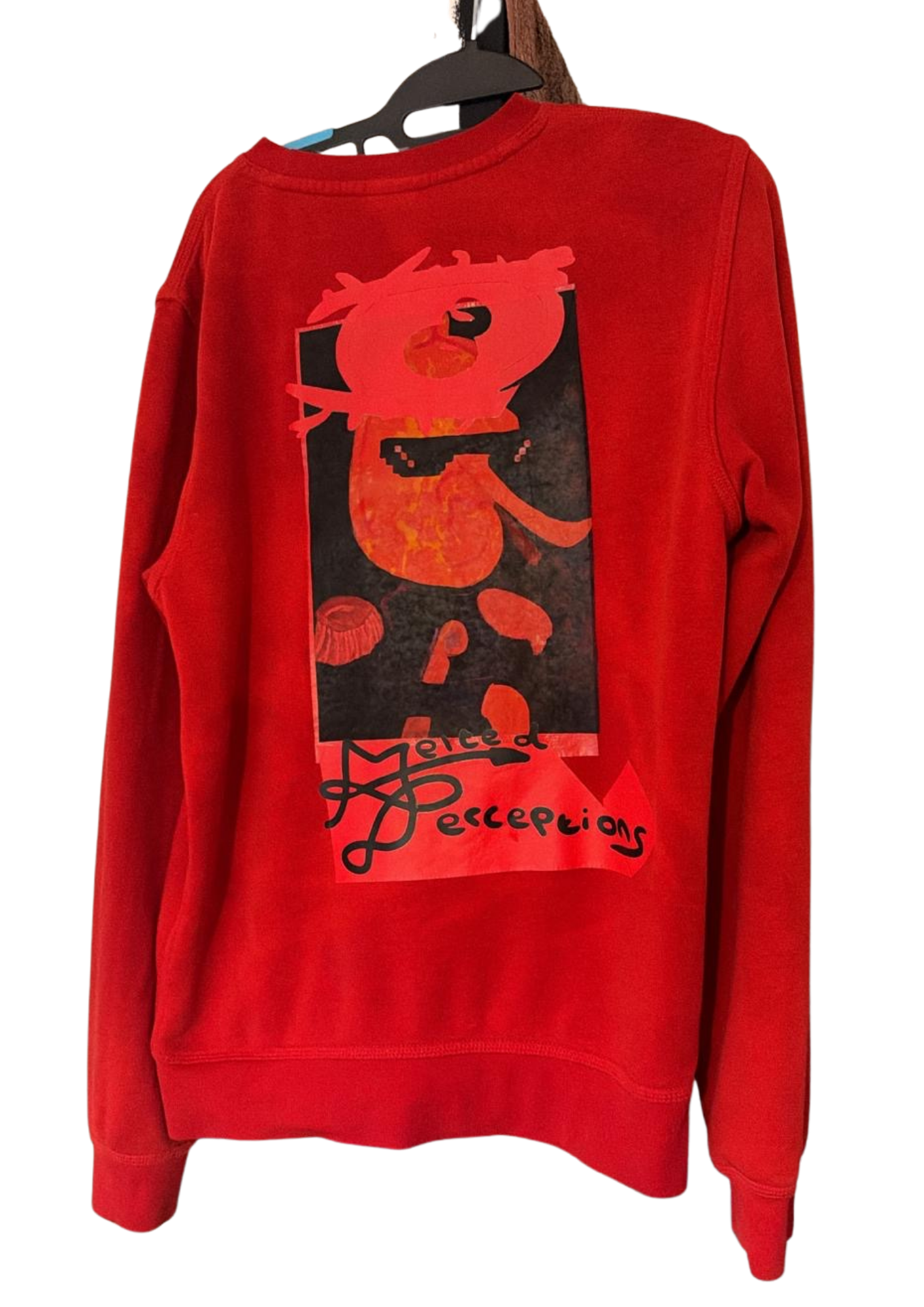 Red printed crewneck